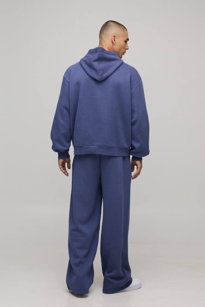 Essential Wide Leg Jogger | Indigo | Size Small