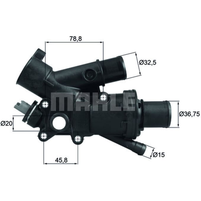 Thermostaat, koelvloeistof MAHLE TH 43 83