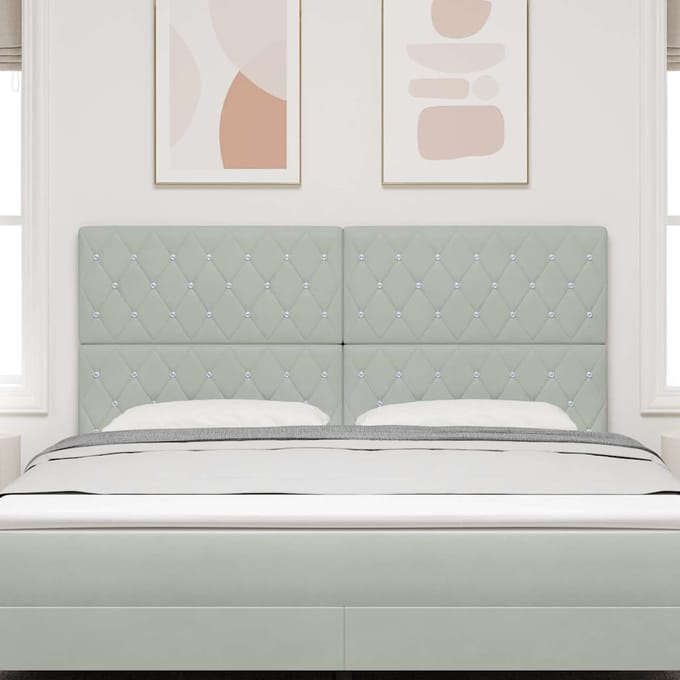 vidaXL - Hoofdbord - Lichtgrijs - 180 - cm - Fluweel