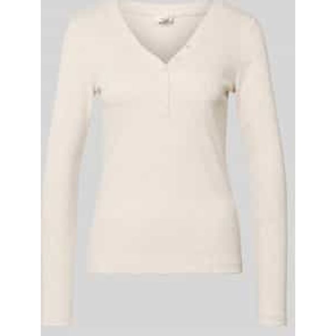 s.Oliver - female - T-shirt met knoopsluiting en zachte ribstof