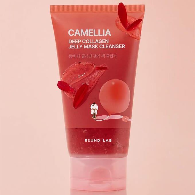 [ROUND LAB] Camellia Deep Collagen Jelly Mask Cleanser 150ml red