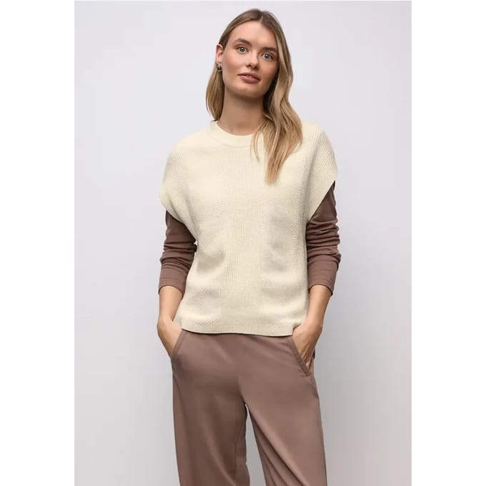 Mouwloze chenille trui