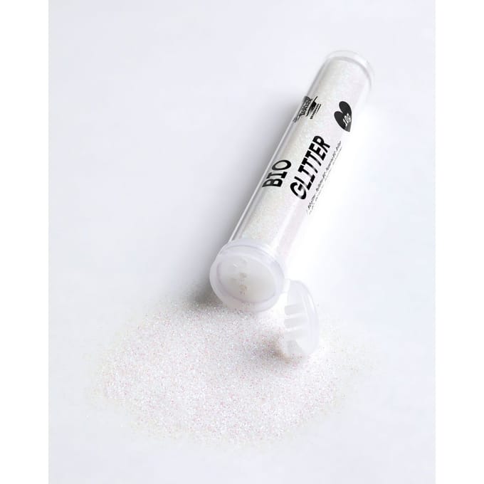Bio glitter, 10 g - Wit-Iridescent