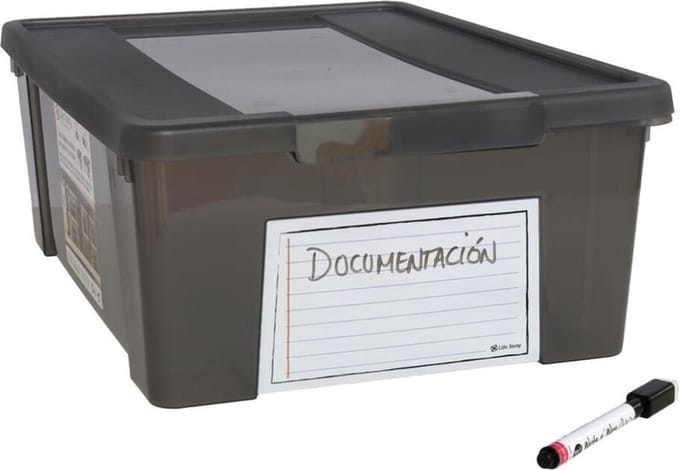 Gerimport Opslagbox 39 X 28 X 15 Cm 11 Liter Transparant/zwart