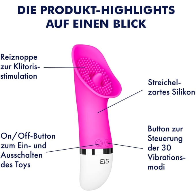 EIS, oplegvibrator "Tickle Me", met lustnoppen, delicaat siliconen, waterdicht