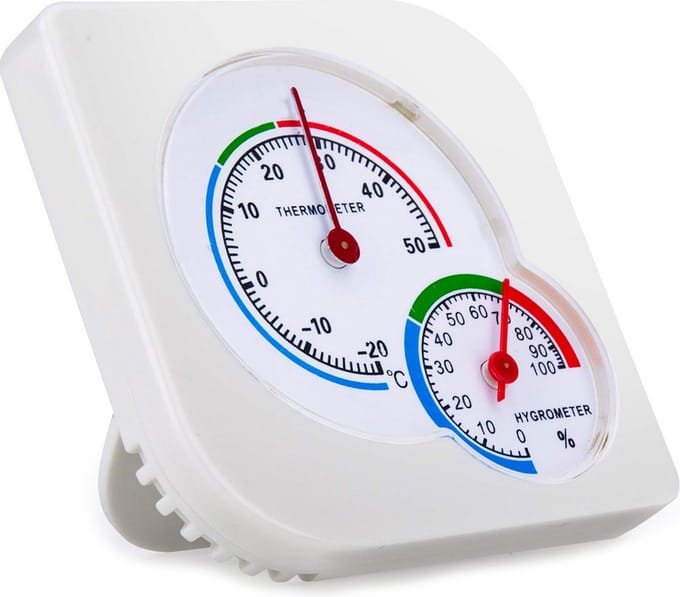 KAMERVOCHTIGHEID THERMOMETER HYGROMETER ANALOOG - Binnen en Buiten