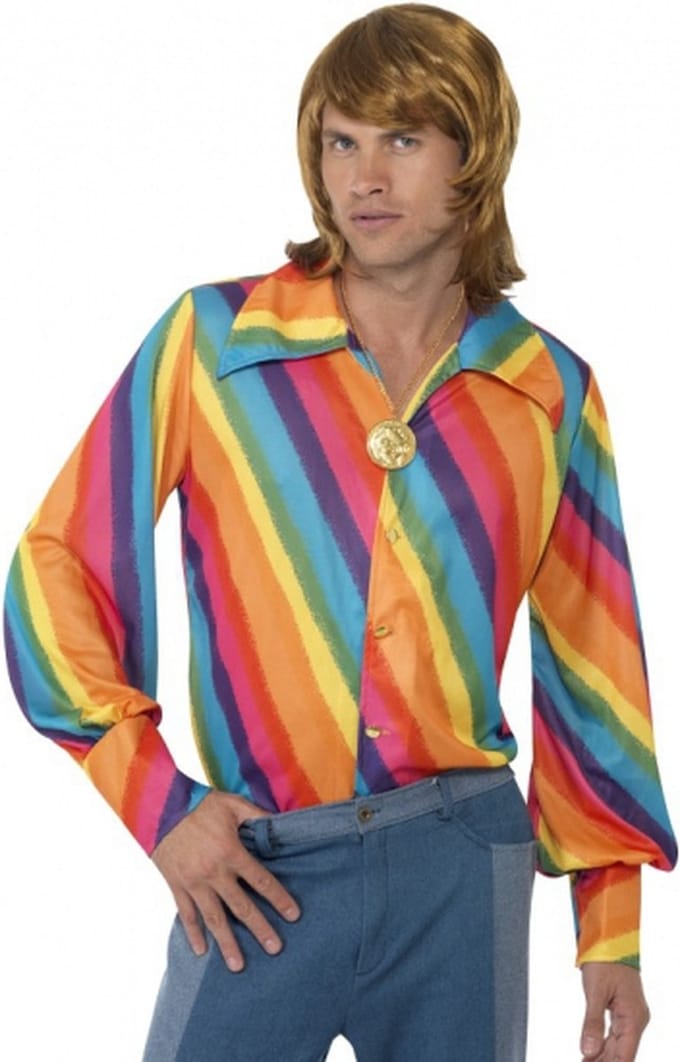 Regenboog 70s shirt 48-50 (m)