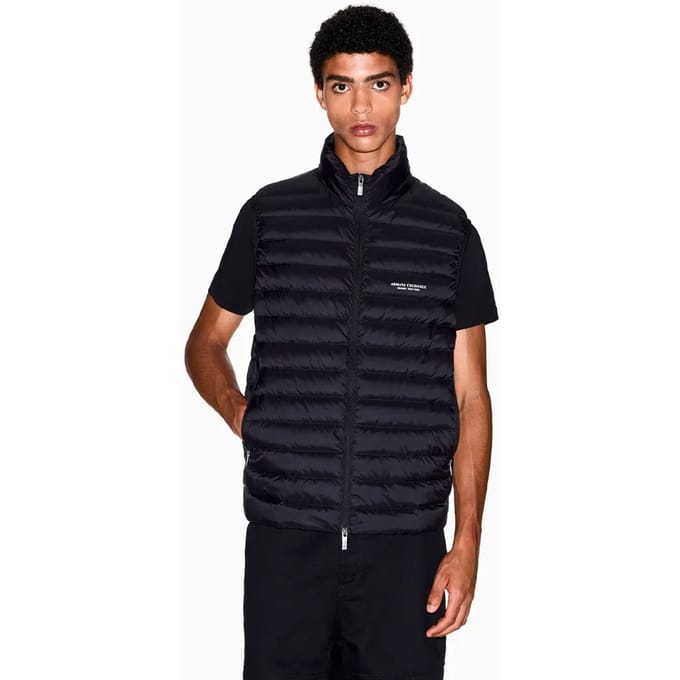 Armani Exchange gewatteerde herenjas, mouwloos, Milano NYC