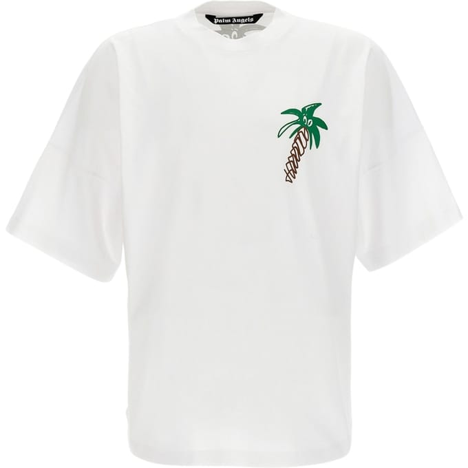 Witte camiseta met palmboom van Palm Angels