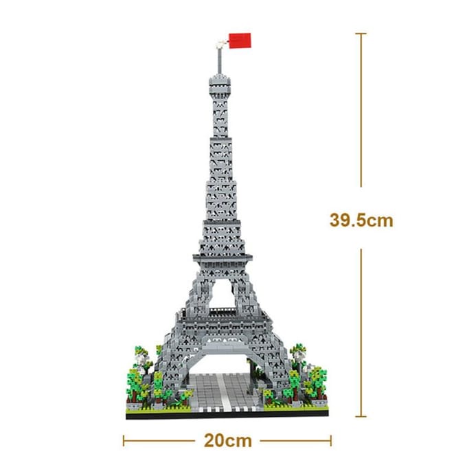 3585 stuks Eiffeltoren Bouwstenen Parijs Architectuur Model DIY Microstenen Educatief Speelgoed voor Kinderen Cadeau gray