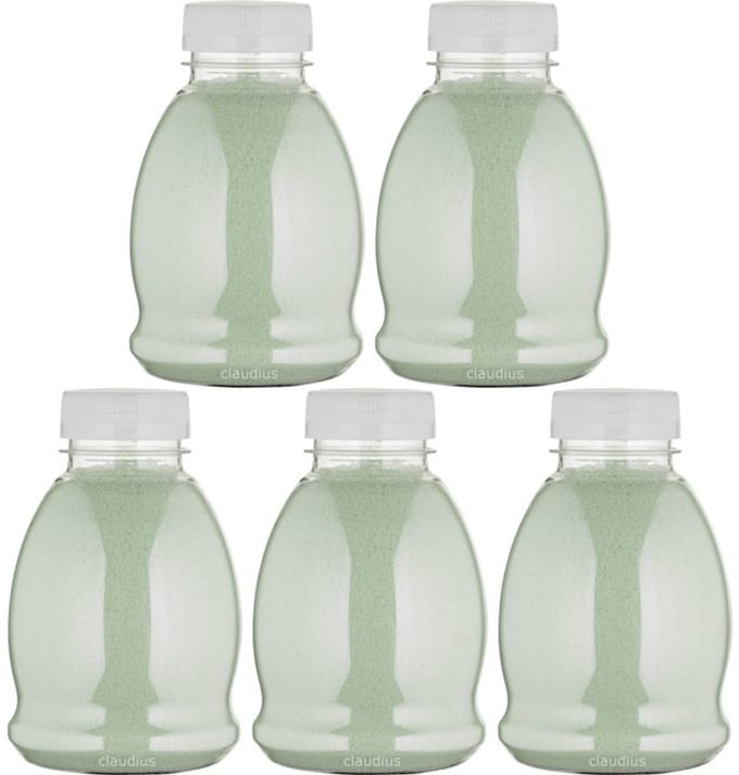 Scrubzout Dennen - 375 gram - Fles met transparante dop - Set van 5 stuks - Hydraterende Lichaamsscrub