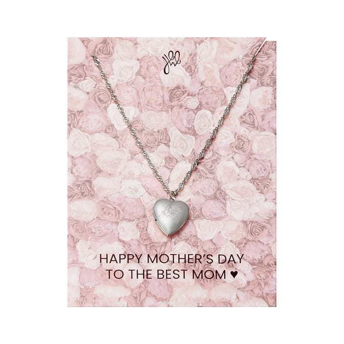 Medaillon - Ketting - Roos - Moederdag Cadeautje - Ketting Mama - Mama - Geschenk - Zilver