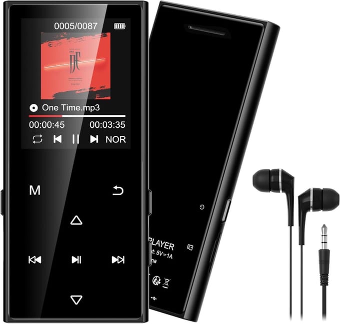 SNJY® MP3 Speler Bluetooth - MP4 Speler - Muziek Speler - 128GB - Zwart