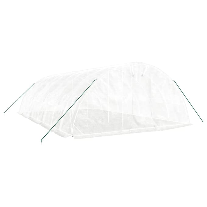 vidaXL - Tuinkas - met - stalen - frame - 40 - m² - 8x5x2,3 - m - wit
