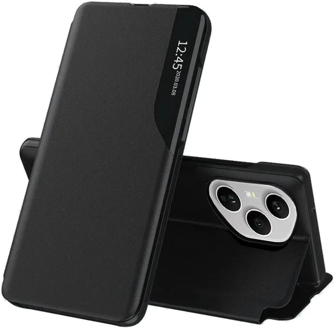 Hoesje geschikt voor HONOR 400 Pro - Techsuit eFold Book Case - Zwart