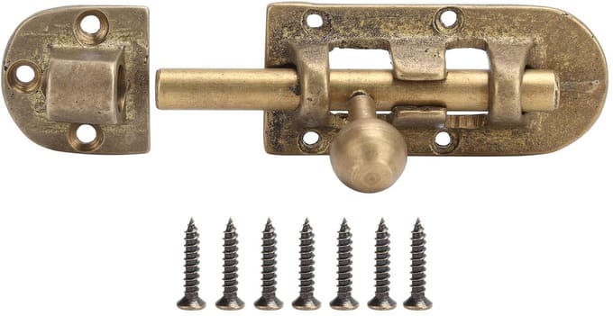 Dailygoods - Vintage Messing Deurklink en Schuifslot Hardware