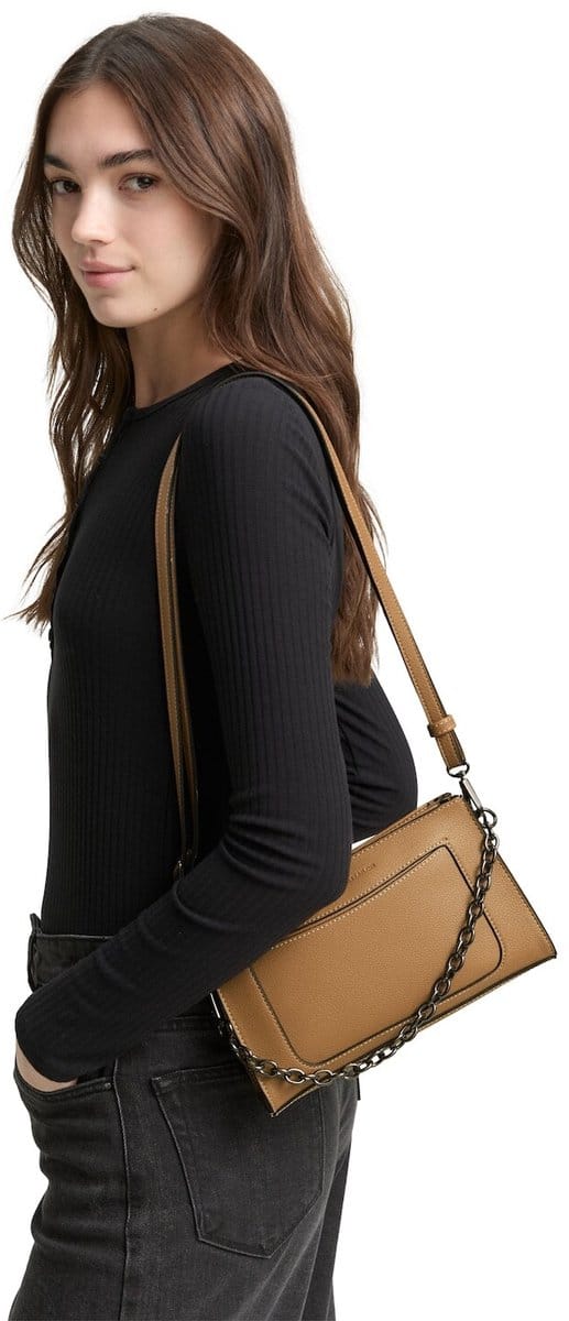 TOM TAILOR schoudertas Lennon Cross Bag Camel Lichtbruin