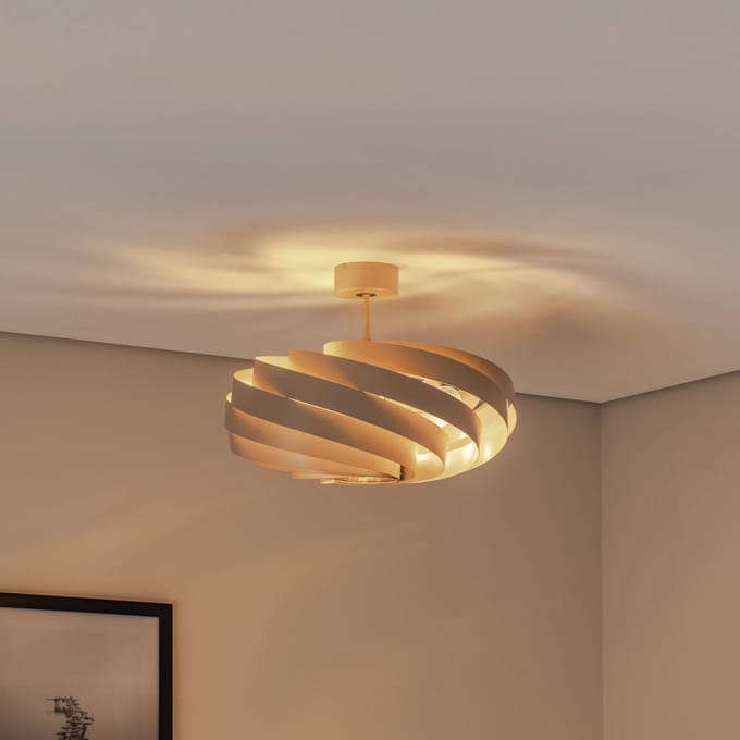 Euluna plafondlamp Vento, beige, Ø 60 cm