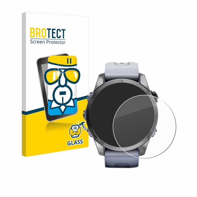 BROTECT - Glas Screenprotector voor Garmin Fenix 7S (42 mm) - Gehard Beschermglas 9H