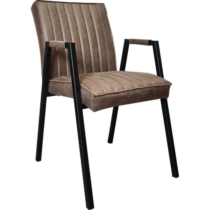 Starfurn eetkamerstoel tivoli bull brown met armleuning