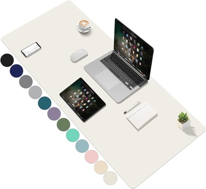 Bureauonderlegger in wit, 120 x 60 cm, ideaal voor kantoor, bureau en thuiswerk