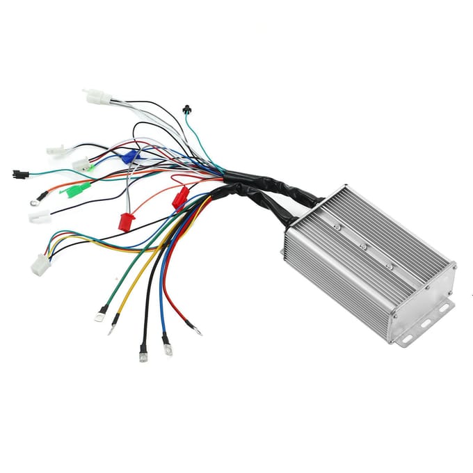 Borstelloze Motor Controller 48V 60V 1500W 18 Transistoren Aluminiumlegering Dual Mode Borstelloze Controller Voor E-Bike white