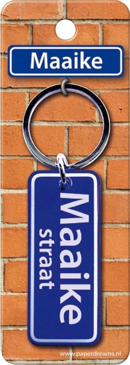 Paper Dreams Sleutelhanger Straatnaam Maaike 9 Cm Staal Blauw