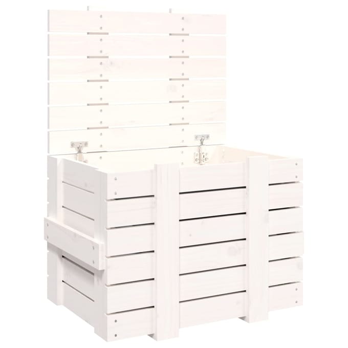 vidaXL - Opbergbox - 58x40,5x42 - cm - massief - grenenhout - wit