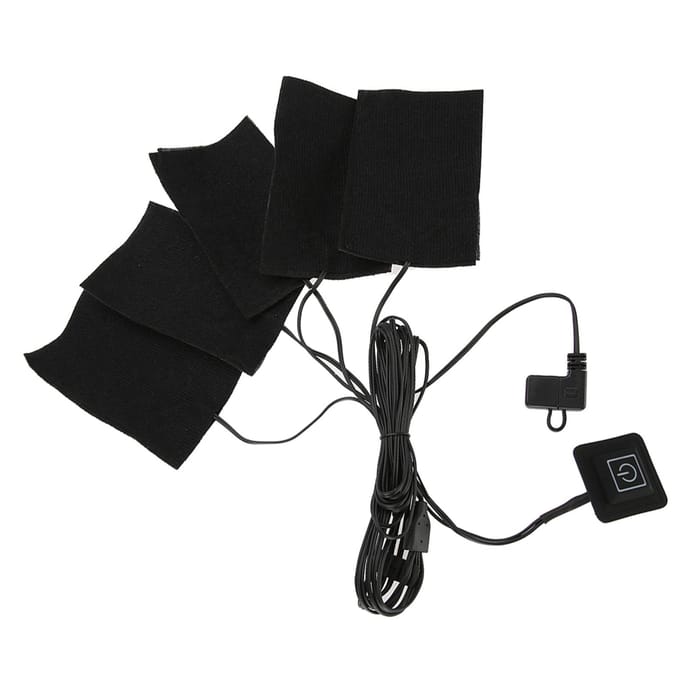 USB elektrische kleding vijf verwarmingselementen verwarmingselement verstelbare temperatuur warmer gereedschap black