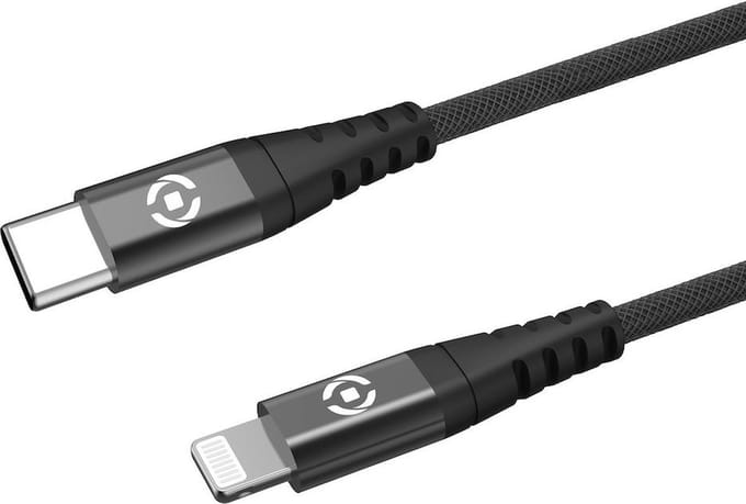 Celly Oplaadkabel 60W - USB kabel - USB-C naar Lightning kabel geschikt voor iPhone - 1.0m - Zwart