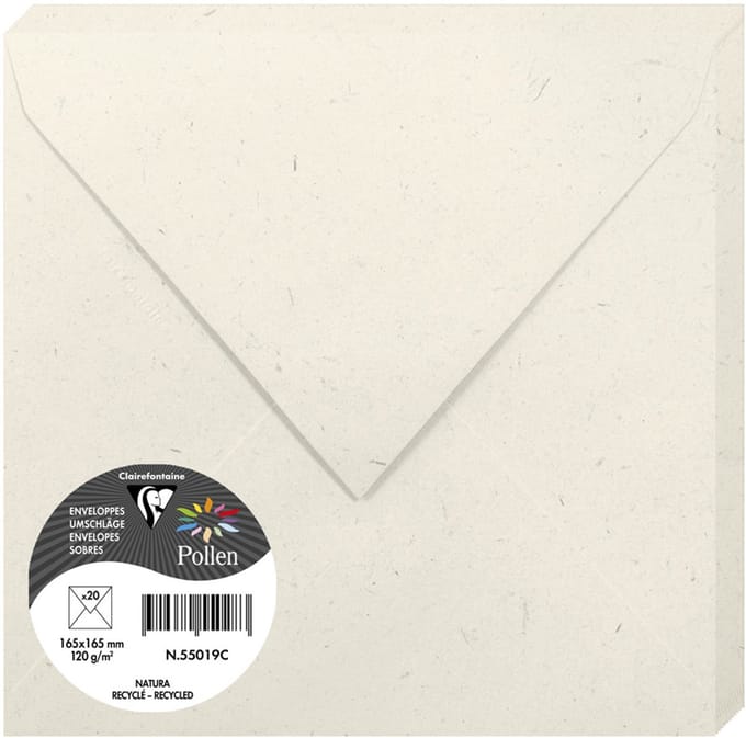 Pollen by Clairefontaine envelop 165 mm, 120 g/m2, gerecycled naturel