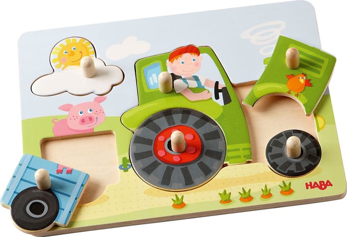 Haba - Inlegpuzzel - Peters boerderij - 6st.