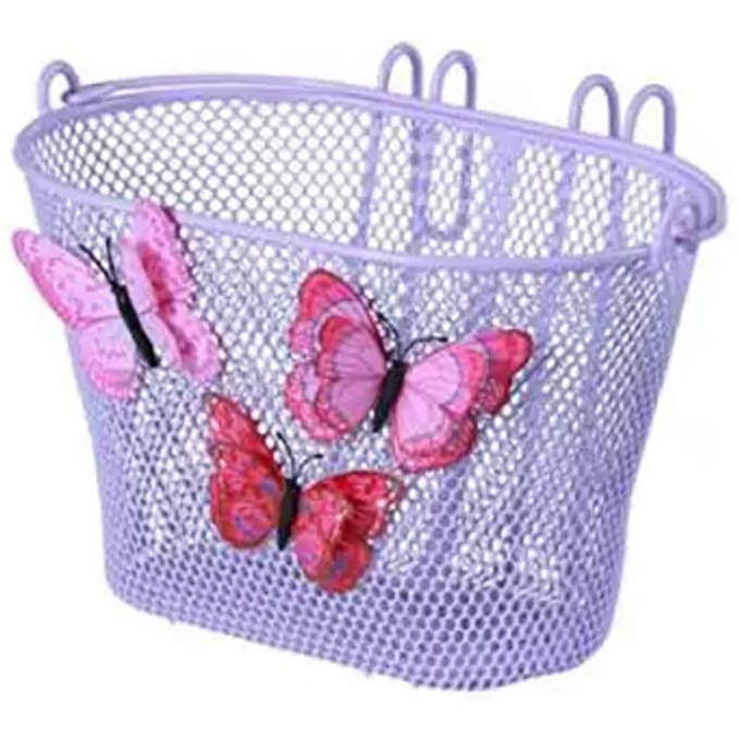 Basil Jasmin Butterfly Kinderfietsmand - Inclusief Haken - Staal - Lila