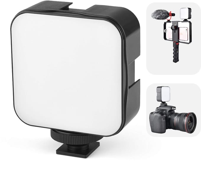 Azomor® Draagbaar LED-videolicht met 49 lampjes voor camera en smartphone