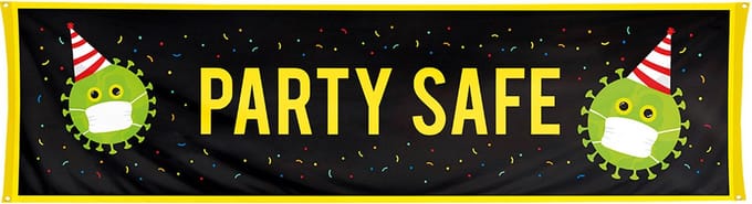 Boland - Party safe banner - 50 x 180 cm - Virus - Mondkapje