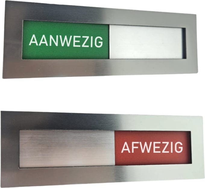 CombiCraft Aanwezig-Afwezig schuifbordje met tape 180 x 60 mm - per stuk