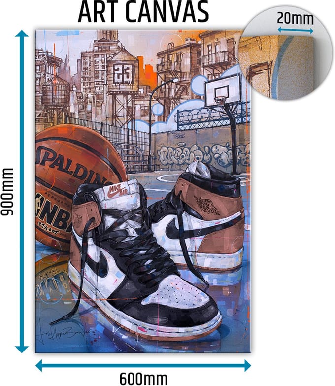 Sneaker canvas basketball rust pink 60x90 cm