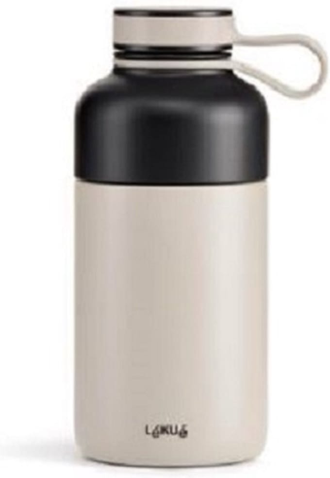Lékué dubbelwandige isoleerfles uit rvs met filter taupe 300ml