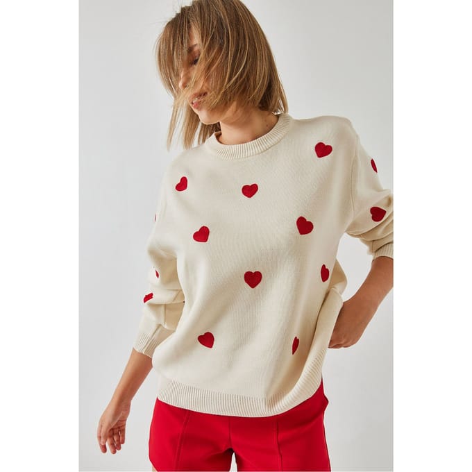 Geborduurd Crew Neck Relaxed Fit Sweatshirt
