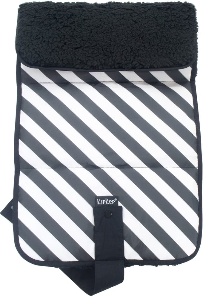KipKep Napper - Wasbaar Verschoonmatje - Black Stripes - Gerecycled Polyester (excl. Luieretui)