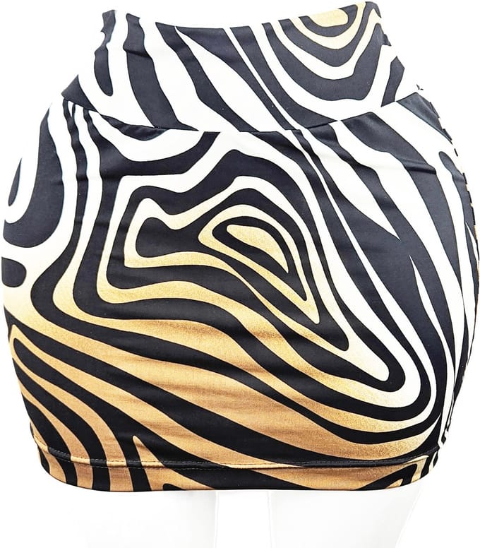 BamBella ® - rok - Maat Onesize - Feest glitter kort jurkje mini bruin geel