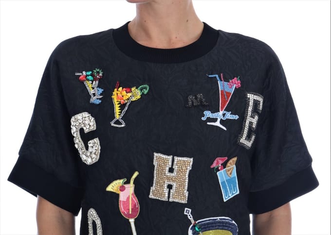 Cocktail Pullover Geborduurd Sweatshirt