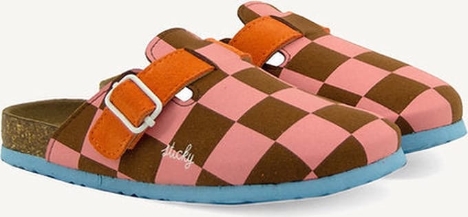 Sticky lemon Clogs kind - Kinder klompen - Willow brown + Flower pink - Maat 28
