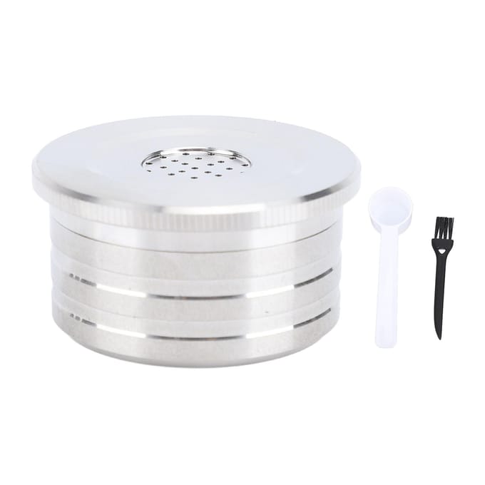 Capsule de Café Réutilisable Acier Inoxydable Capsule de Café Réutilisable pour Machine à Café DELTA Q avec Papier with Brush Spoon white