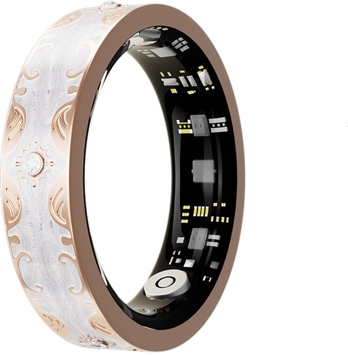 WizBay Premium Select® Bohemian Smart Ring - Pearl White - Hartslag, Slaap en Zuurstofmeting - Activiteitstracker - Maat 7