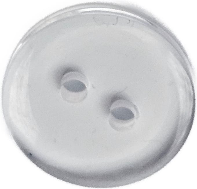 Knoopjes wit - Glanzend 15mm 2 gaats voor blouse - 9 stuks