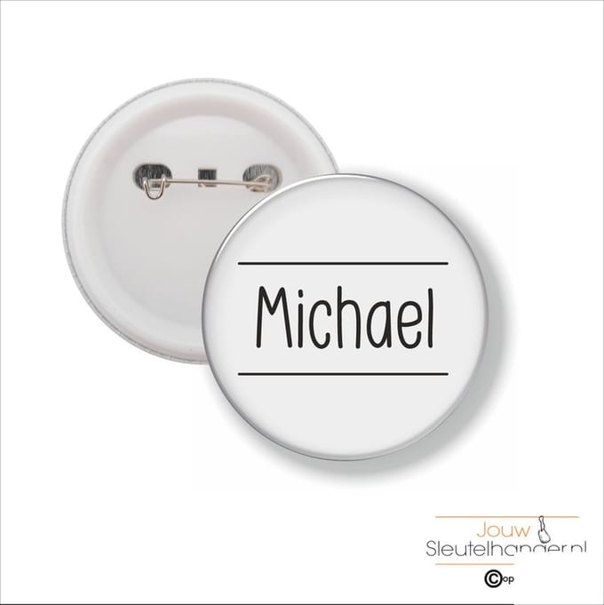 Button Met Speld 58 MM - Michael