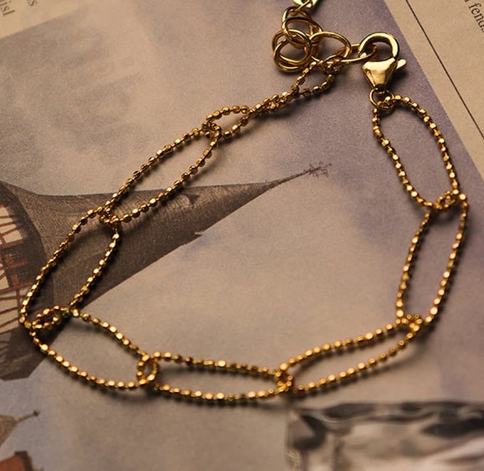 Schitterende 18K Golden Plated Zilveren Schakelarmband