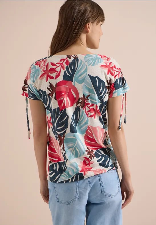 Shirt met rimpels en print