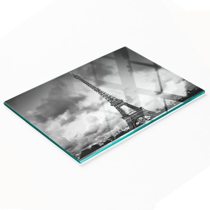 Stijlvol en duurzaam glazen bord met print van de Eiffeltoren, Parijs, 80x52 cm